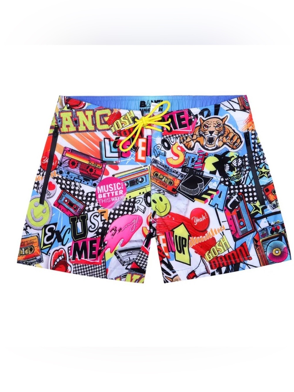 NWT Men’s BANG! Super Pop Flex Shorts 90’s Y2K Swim Size M Beach SPF 50+ Trunks